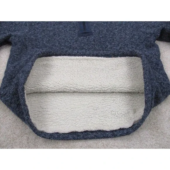 Orvis Sweater Men Extra Large Blue Heavyweight Fleece Outdoor Zip Pullover Camp - Picture 6 of 12